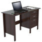 Espresso Finish Wood Writing Desk with Three Drawers By Homeroots | Desks | Modishstore - 2