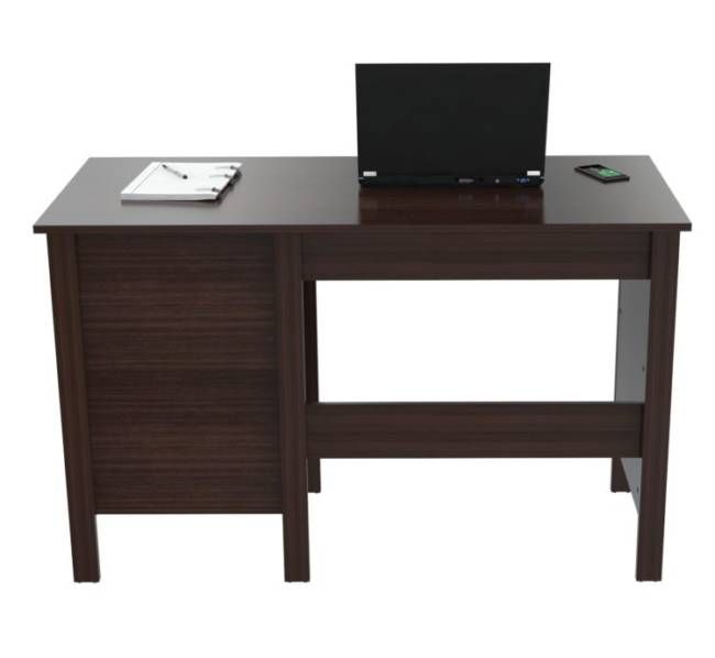 Espresso Finish Wood Writing Desk with Three Drawers By Homeroots | Desks | Modishstore - 5
