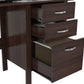 Espresso Finish Wood Writing Desk with Three Drawers By Homeroots | Desks | Modishstore - 6