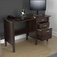 Espresso Finish Wood Writing Desk with Three Drawers By Homeroots | Desks | Modishstore