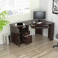 Espresso Finish Wood L Shape Corner Computer Desk By Homeroots | Desks | Modishstore