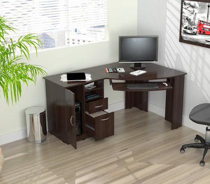 Espresso Finish Wood L Shape Corner Computer Desk By Homeroots | Desks | Modishstore