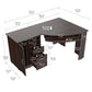 Espresso Finish Wood L Shape Corner Computer Desk By Homeroots | Desks | Modishstore - 4