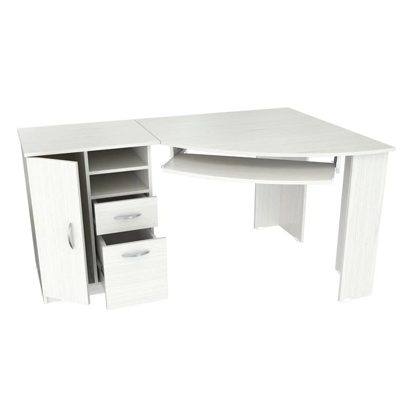 Espresso Finish Wood L Shape Corner Computer Desk By Homeroots | Desks | Modishstore - 7