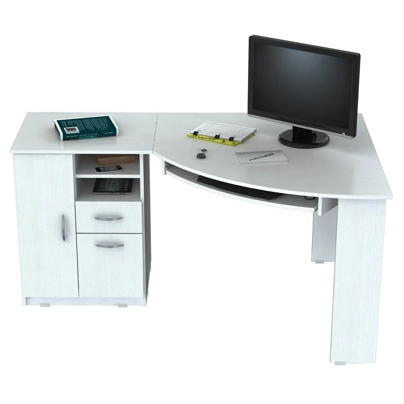 Espresso Finish Wood L Shape Corner Computer Desk By Homeroots | Desks | Modishstore - 8