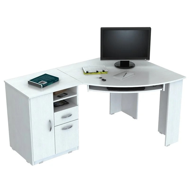 Espresso Finish Wood L Shape Corner Computer Desk By Homeroots | Desks | Modishstore - 9