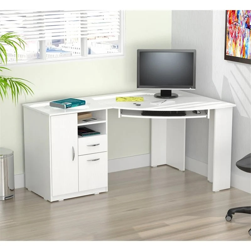 Espresso Finish Wood L Shape Corner Computer Desk By Homeroots | Desks | Modishstore - 13