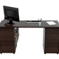 Espresso Finish 3 Drawer L Shape Computer Desk with Storage By Homeroots | Desks | Modishstore - 2