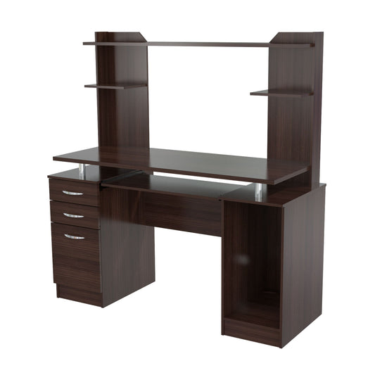 Espresso Finish Wood Computer Desk with Hutch By Homeroots | Desks | Modishstore