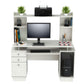 White Finish Wood Computer Desk with Hutch By Homeroots | Desks | Modishstore