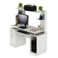 White Finish Wood Computer Desk with Hutch By Homeroots | Desks | Modishstore - 5