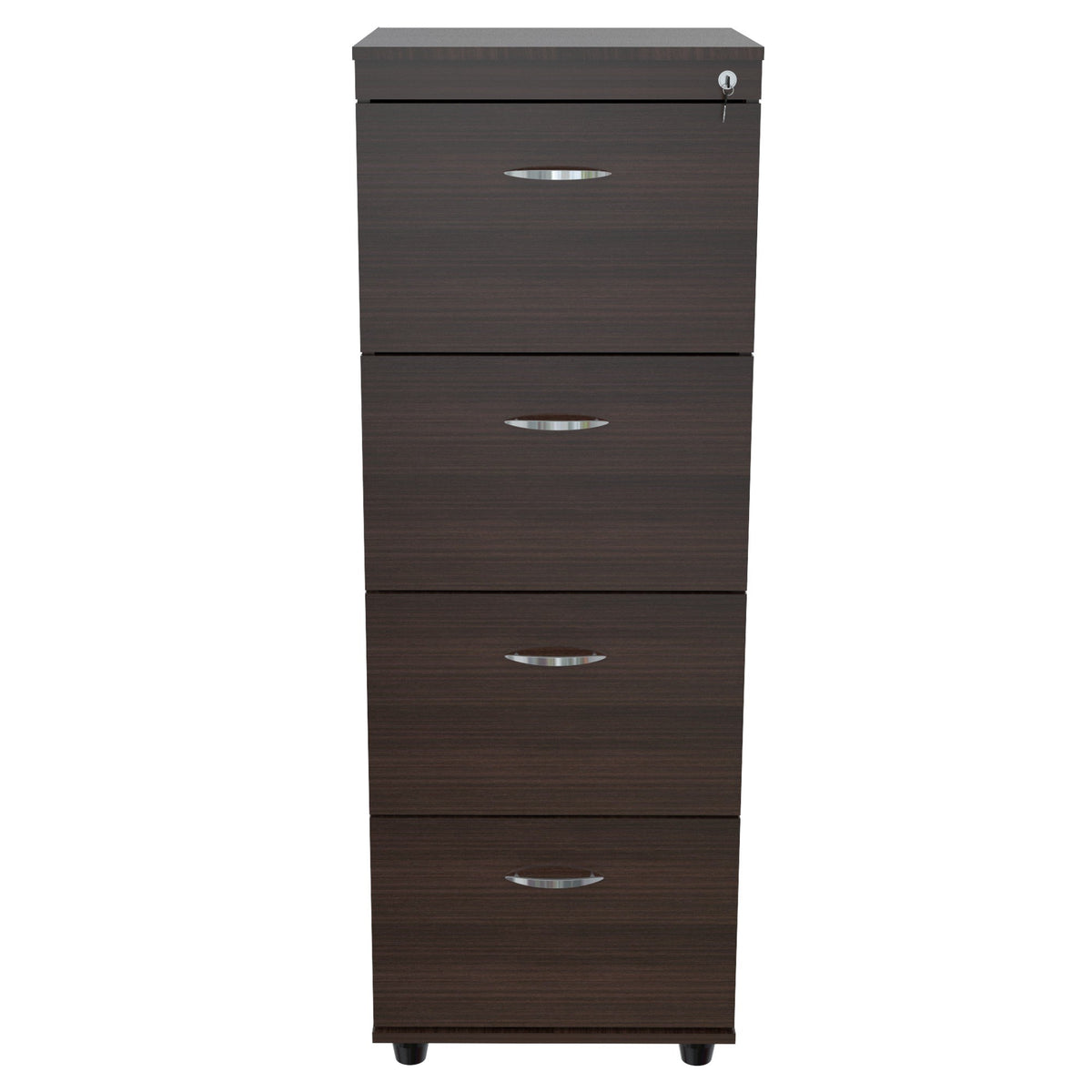 Espresso Wood Finish Four Large Drawer Filing Cabinet By Homeroots | Drawers | Modishstore