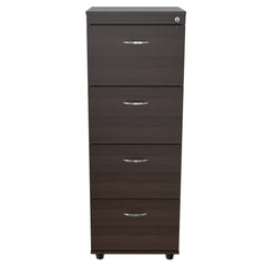 Espresso Wood Finish Four Large Drawer Filing Cabinet By Homeroots