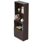 Espresso Finish Wood Three Self and Cabinet Bookcase By Homeroots | Bookcases | Modishstore - 4