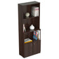 Espresso Finish Wood Three Self and Cabinet Bookcase By Homeroots | Bookcases | Modishstore - 5