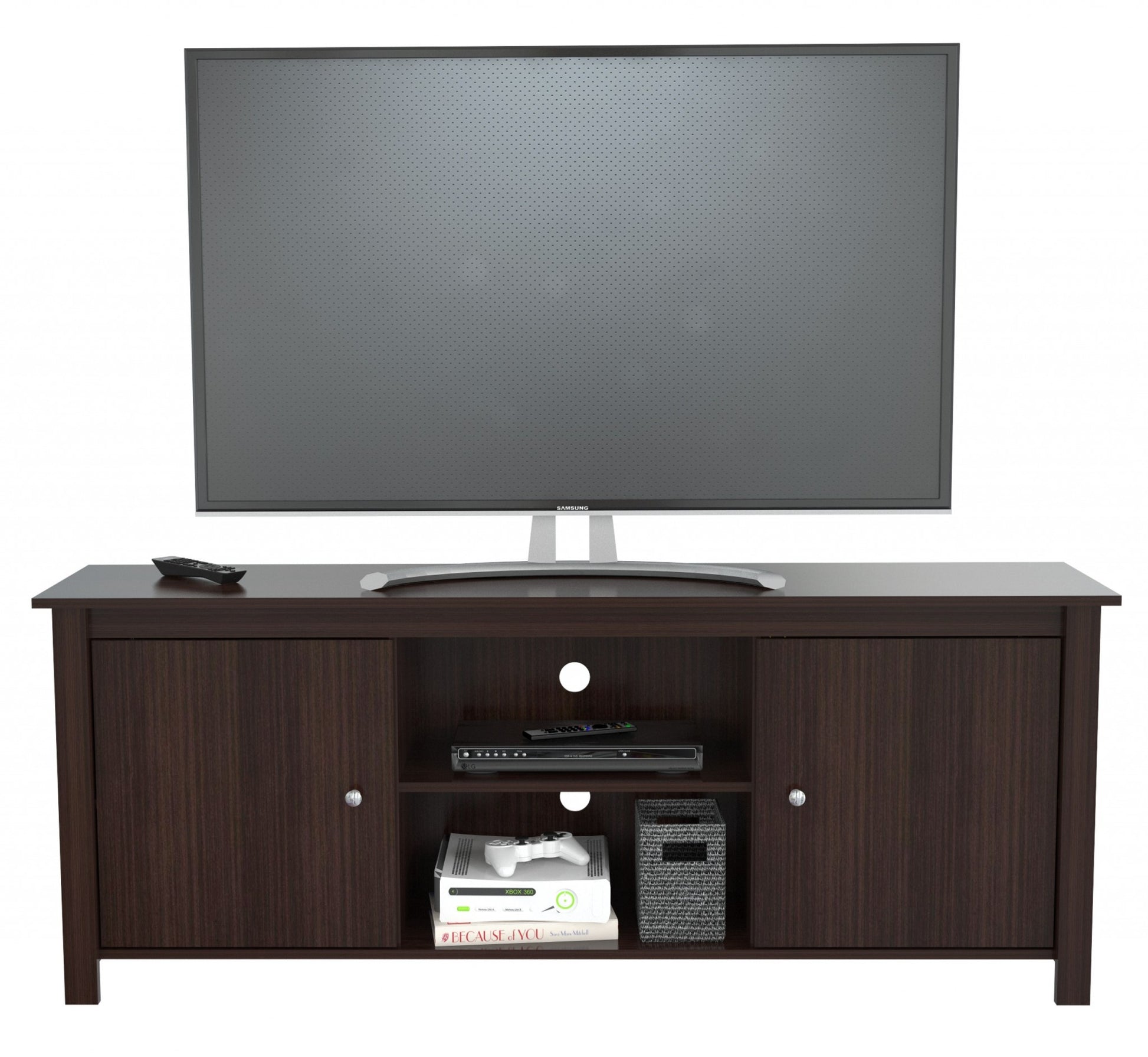 Espresso Finish Wood Media Center and TV Stand By Homeroots | TV Stands | Modishstore - 3