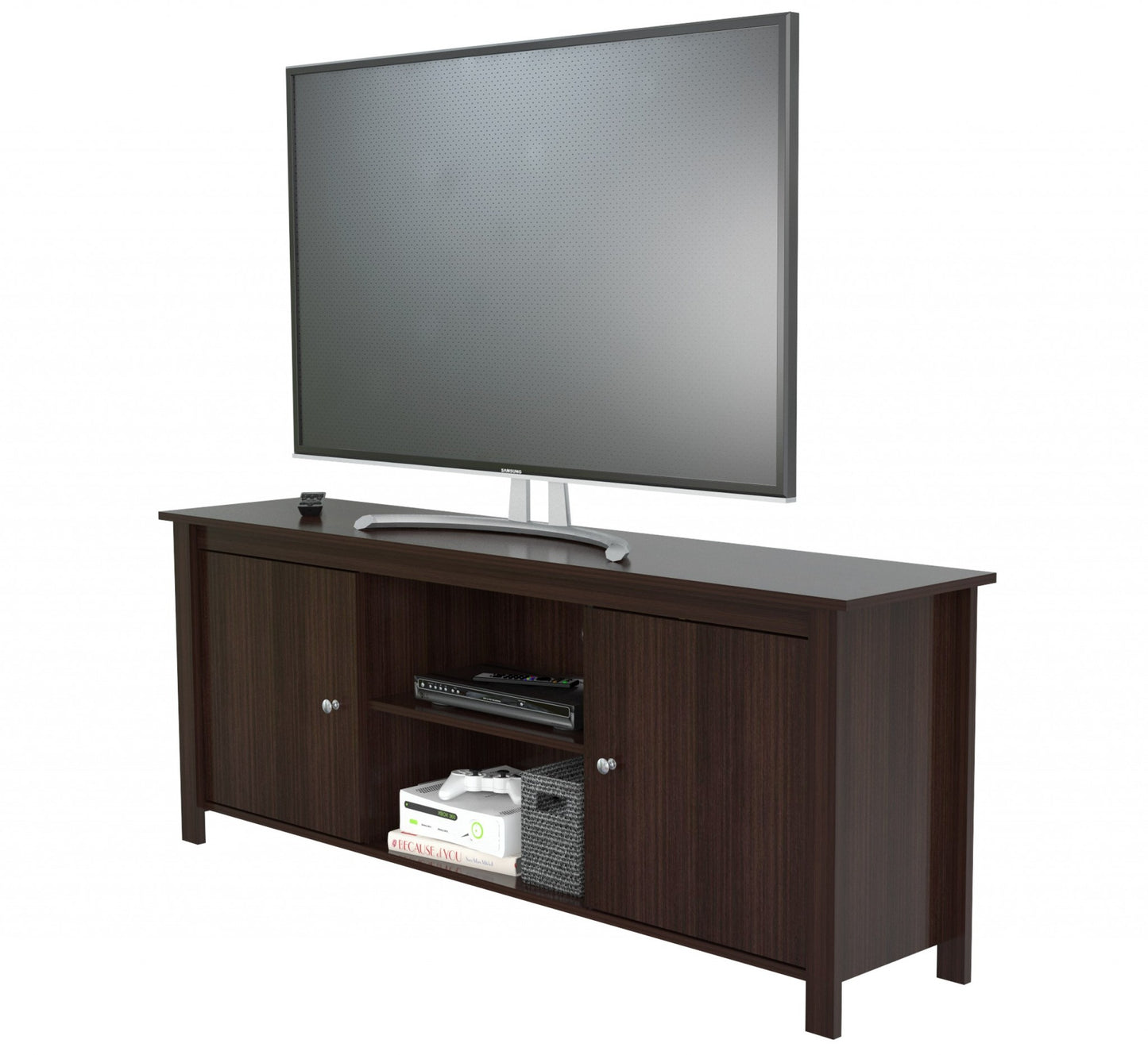 Espresso Finish Wood Media Center and TV Stand By Homeroots | TV Stands | Modishstore - 2