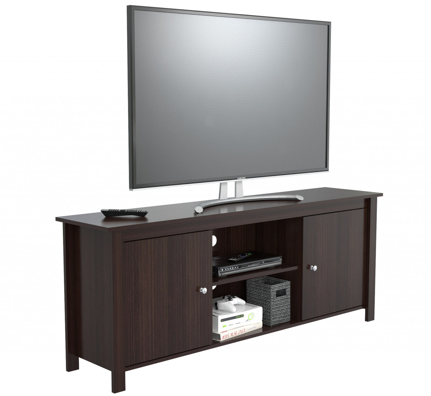 Espresso Finish Wood Media Center and TV Stand By Homeroots | TV Stands | Modishstore - 4