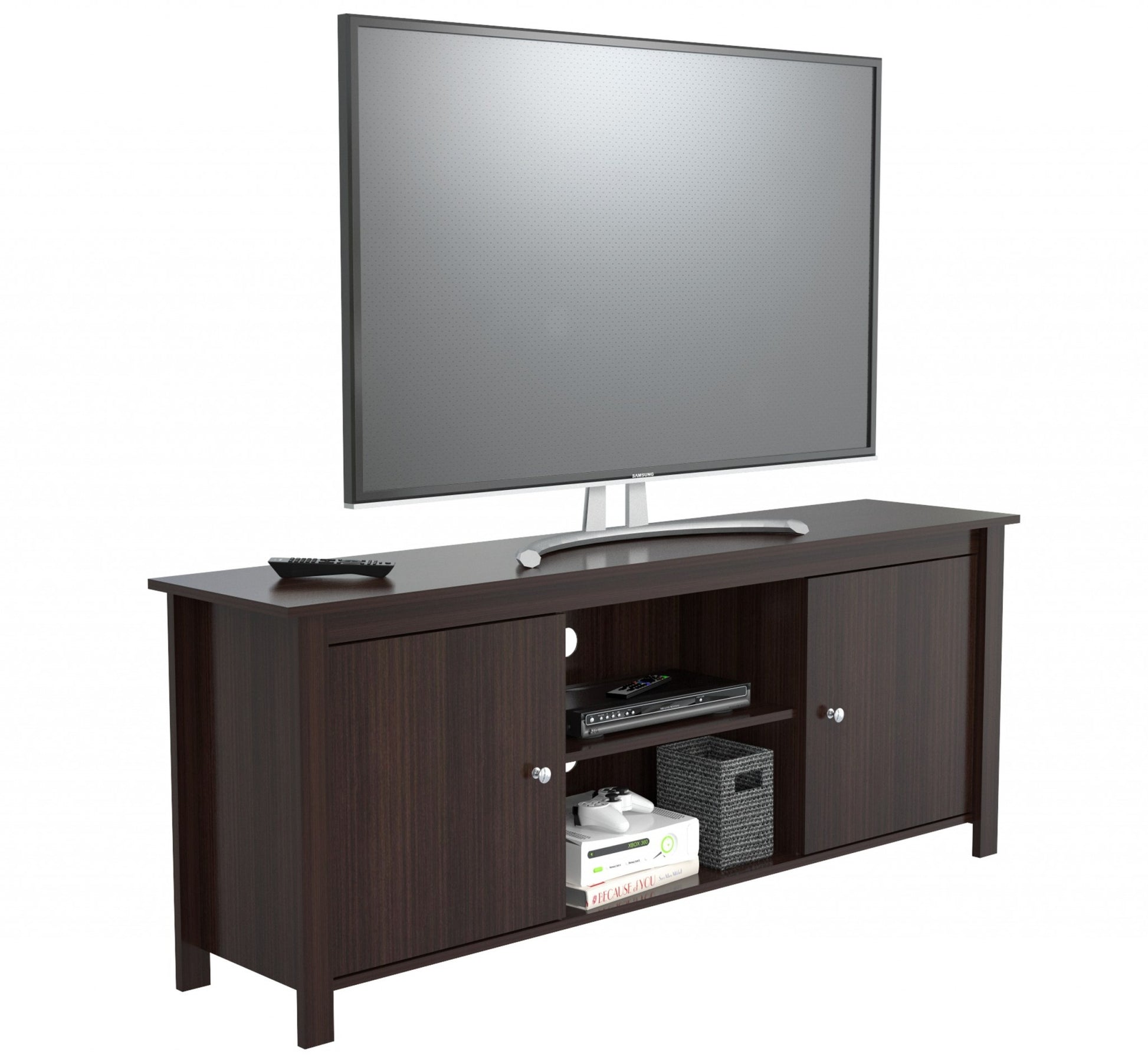 Espresso Finish Wood Media Center and TV Stand By Homeroots | TV Stands | Modishstore - 5