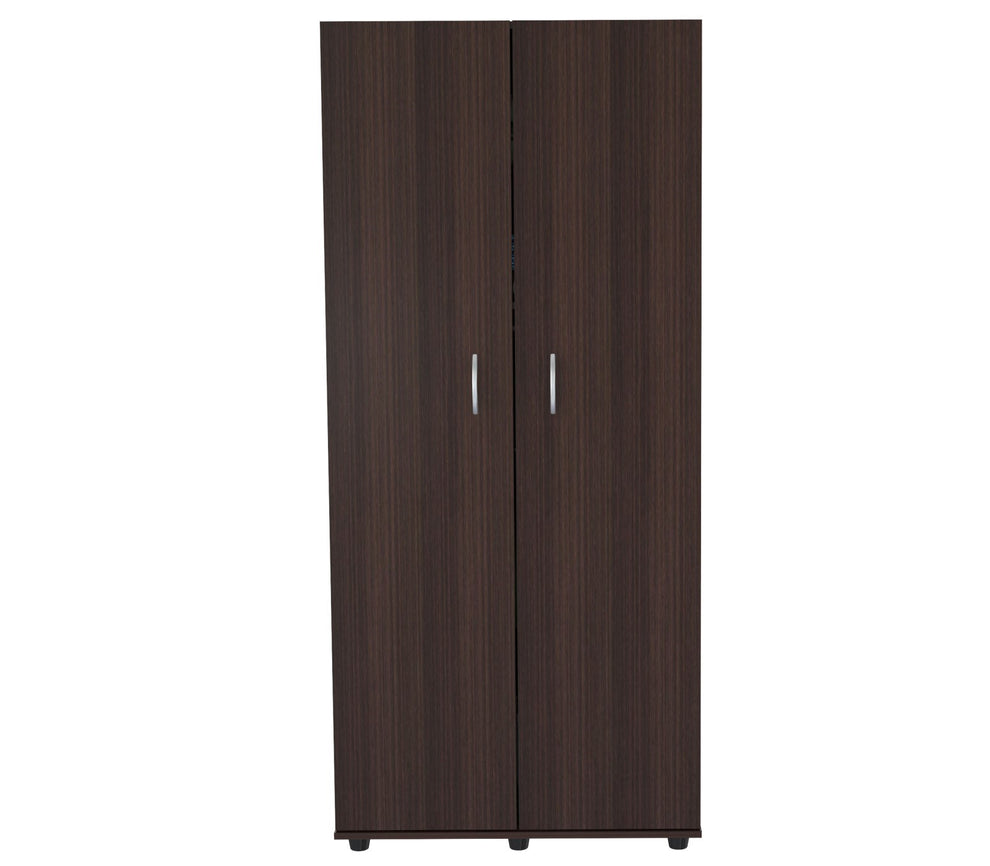Espresso Finish Wood Wardrobe With Two Doors By Homeroots | Cabinets | Modishstore - 4