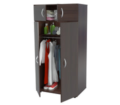 Espresso Finish Wood Wardrobe With Four Doors By Homeroots