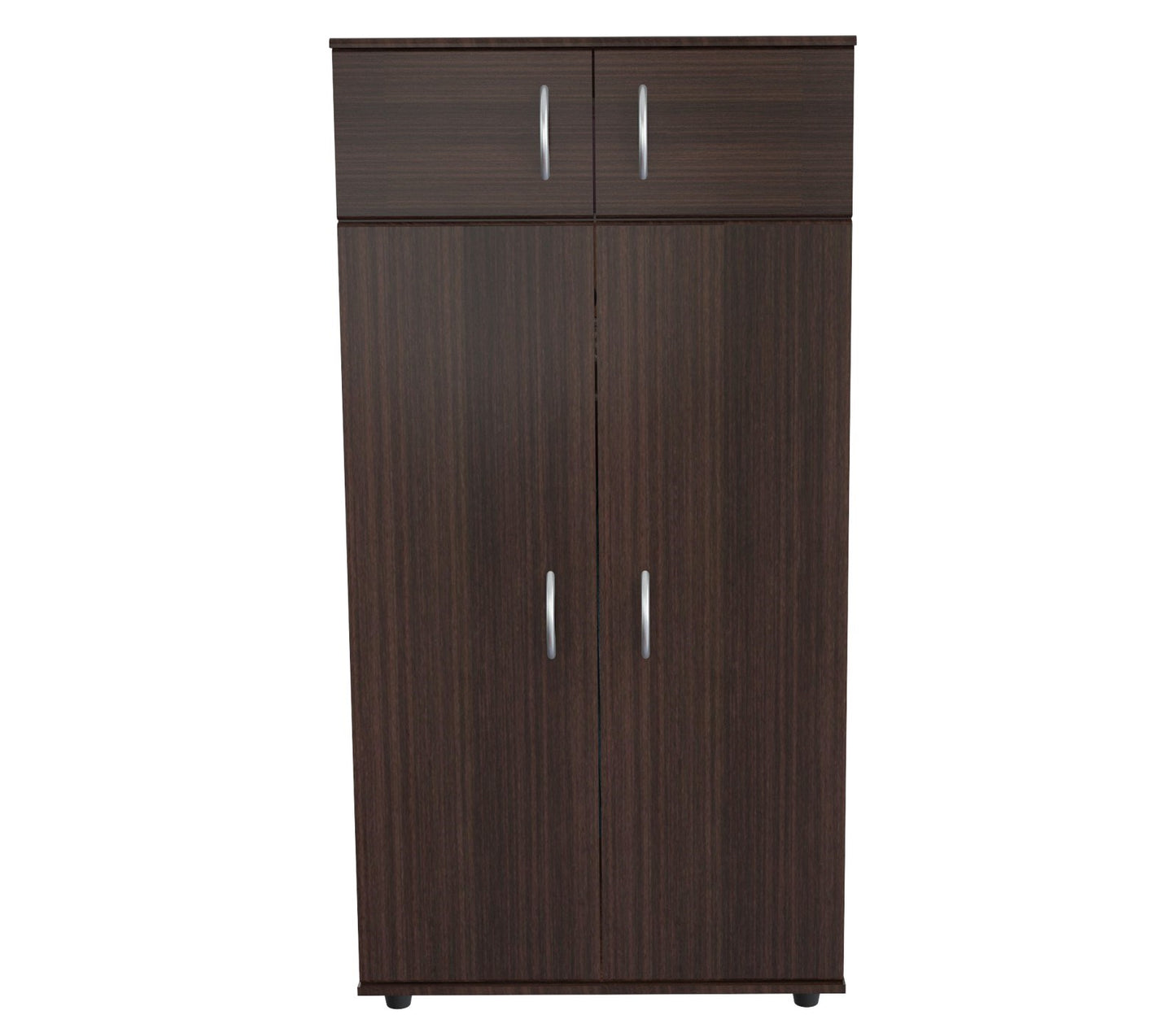 Espresso Finish Wood Wardrobe With Four Doors By Homeroots | Armoires & Wardrobes | Modishstore - 2