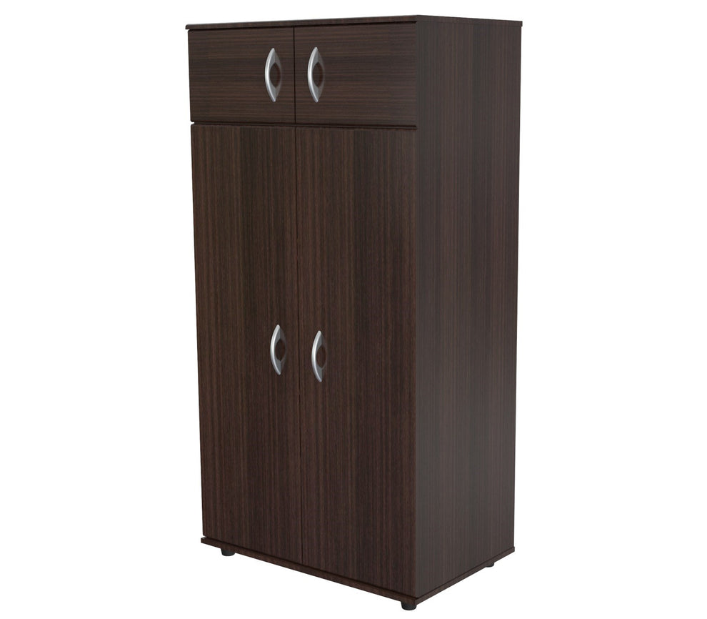 Espresso Finish Wood Wardrobe With Four Doors By Homeroots | Armoires & Wardrobes | Modishstore - 3