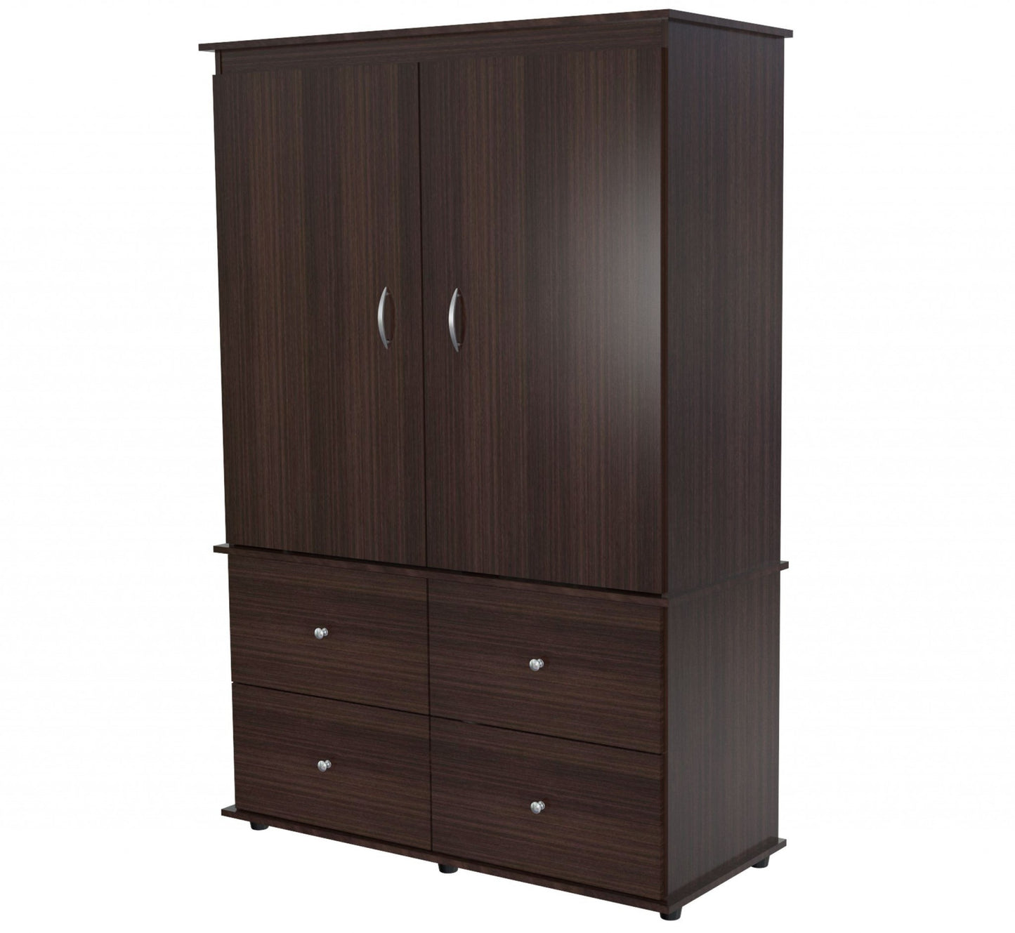 Espresso Finish Wood Four Drawer Armoire Dresser By Homeroots | Armoires & Wardrobes | Modishstore - 9