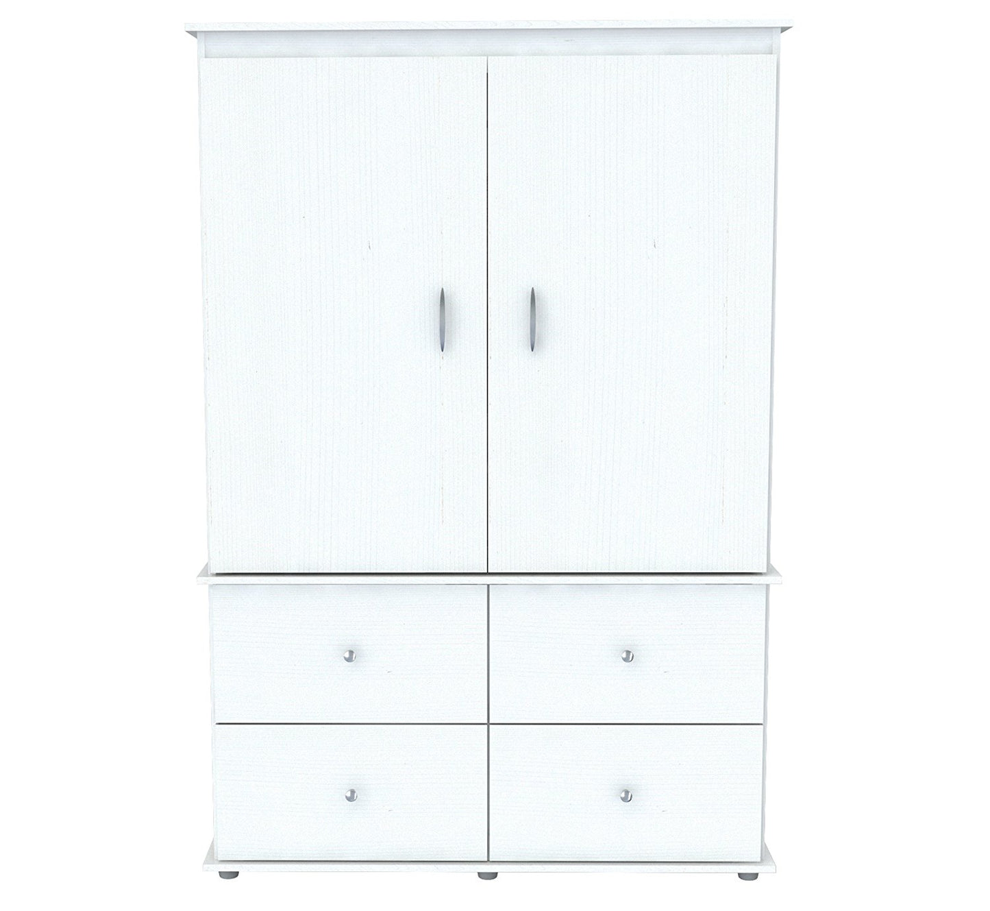 White Finish Wood Four Drawer Armoire Dresser By Homeroots | Armoires & Wardrobes | Modishstore - 3