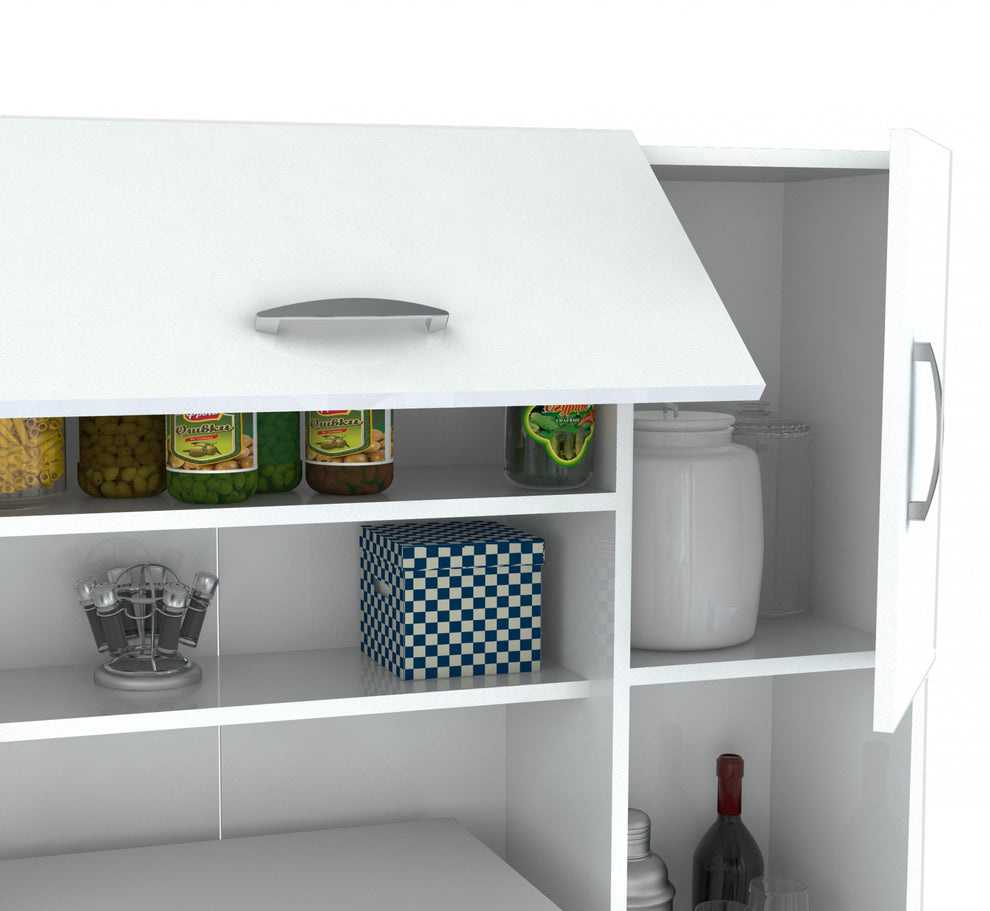 White Finish Wood Kitchen Storage Cabinet By Homeroots | Cabinets | Modishstore - 2