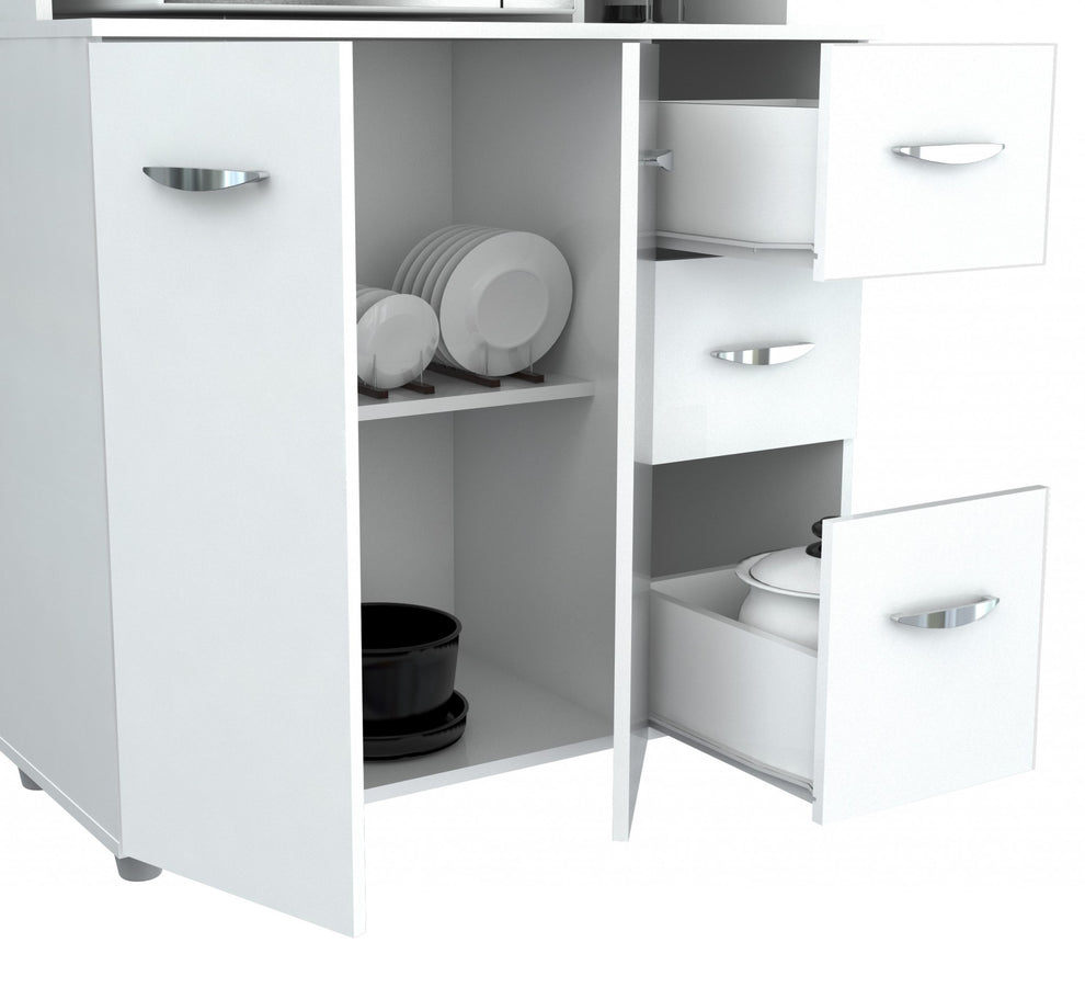 White Finish Wood Kitchen Storage Cabinet By Homeroots | Cabinets | Modishstore - 3