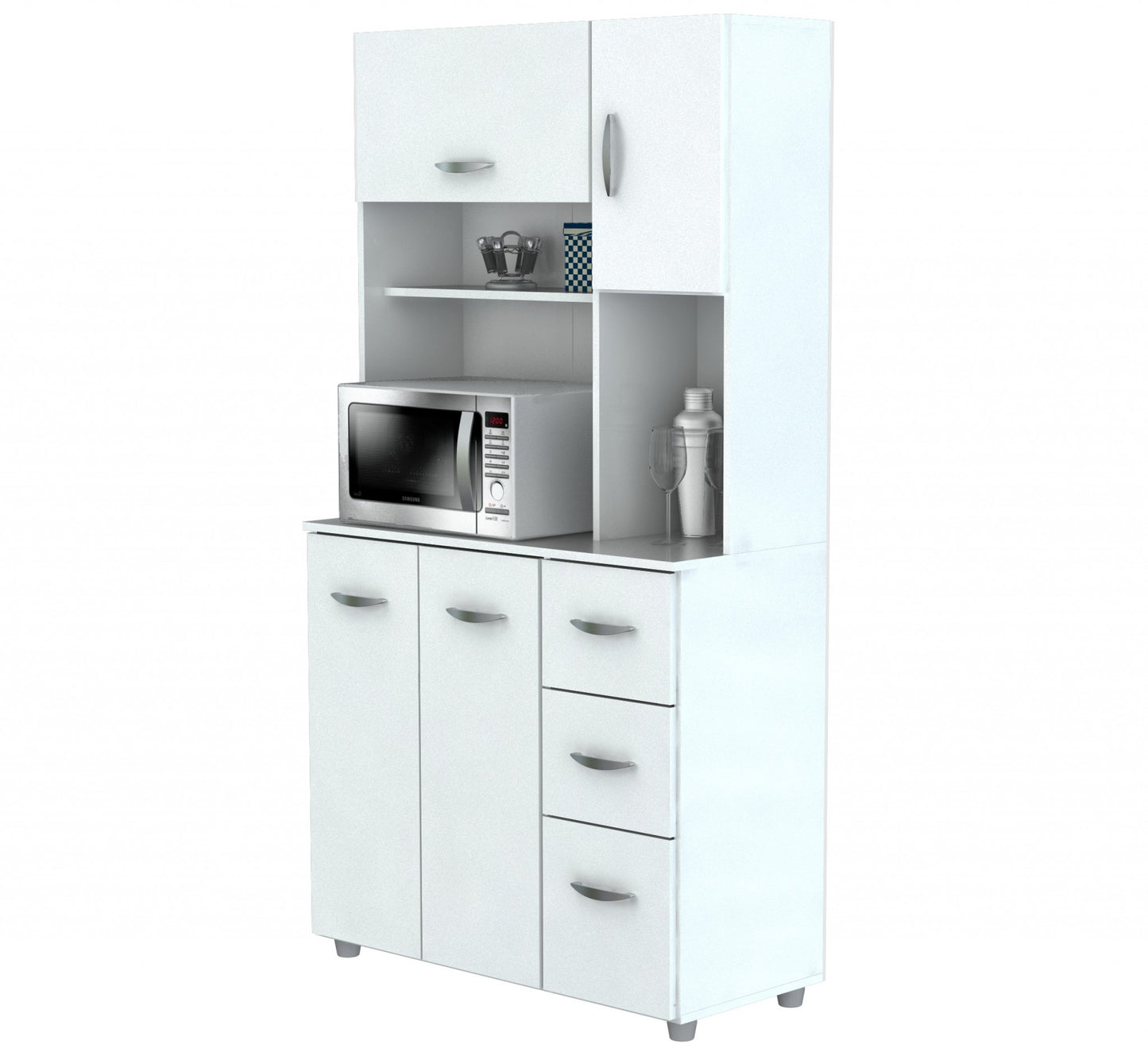 White Finish Wood Kitchen Storage Cabinet By Homeroots | Cabinets | Modishstore - 5