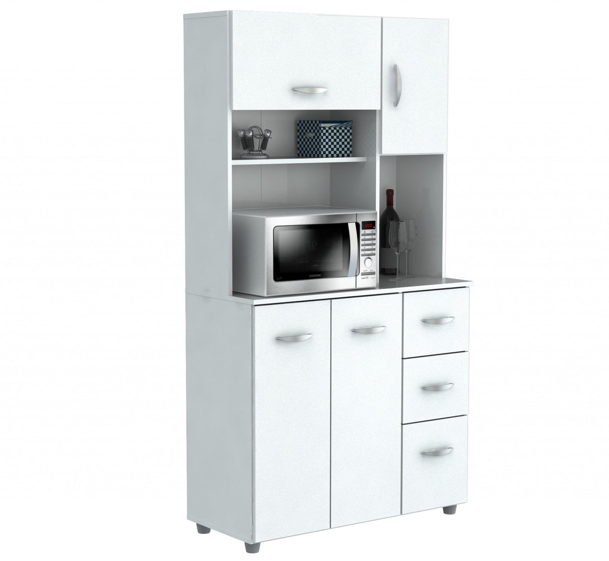 White Finish Wood Kitchen Storage Cabinet By Homeroots | Cabinets | Modishstore - 6