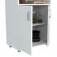 White Finish Wood Microwave Cart With Cabinet By Homeroots | Cabinets | Modishstore - 2