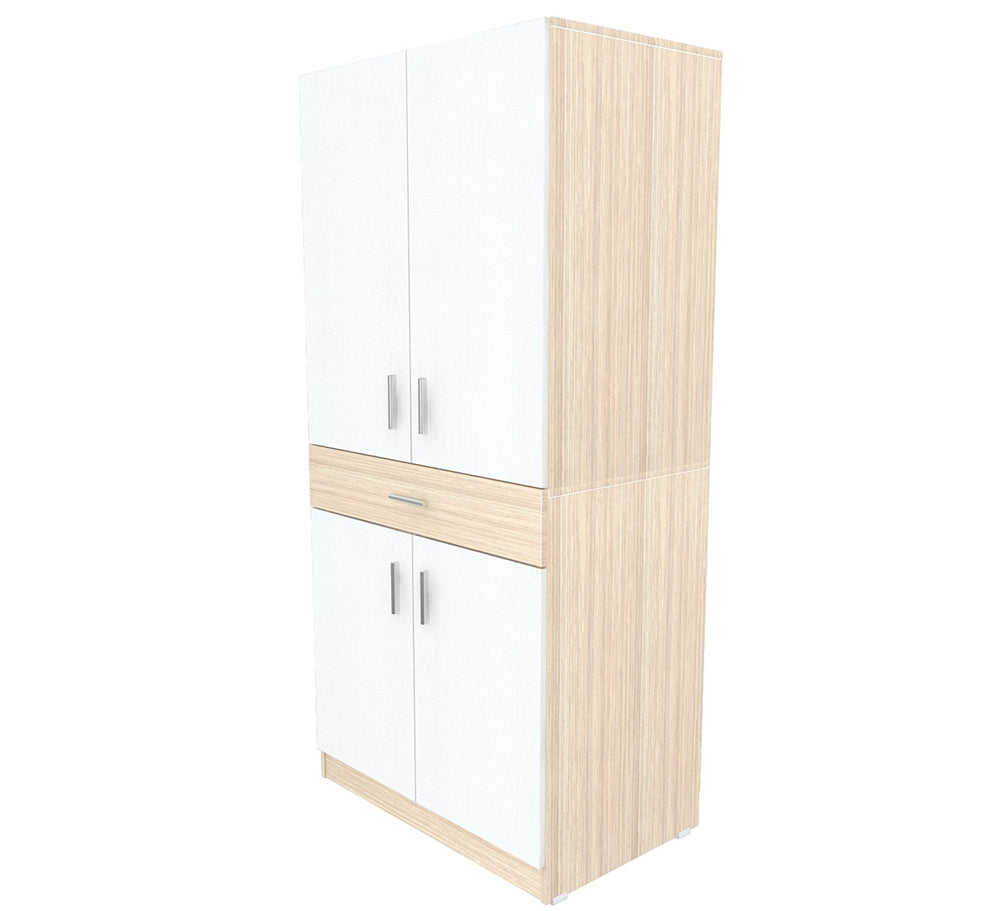 White and Natural Finish Wood Computer Hutch Desk By Homeroots | Desks | Modishstore - 4
