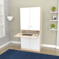 White and Natural Finish Wood Computer Hutch Desk By Homeroots | Desks | Modishstore - 6