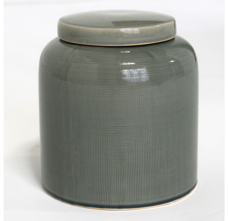 Gold Leaf Design Group Ceramic Textured Jar with Lid - Set Of 2 | Jars & Canisters | Modishstore - 3