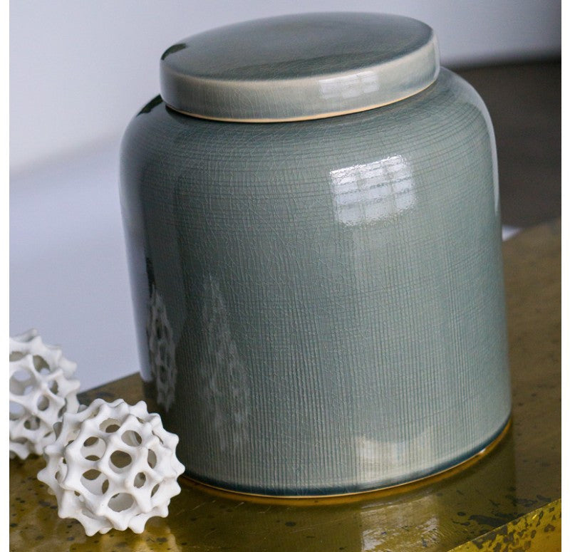 Gold Leaf Design Group Ceramic Textured Jar with Lid - Set Of 2 | Jars & Canisters | Modishstore