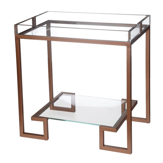 A&B Home Metal/Glass Side Table | Side Tables | Modishstore