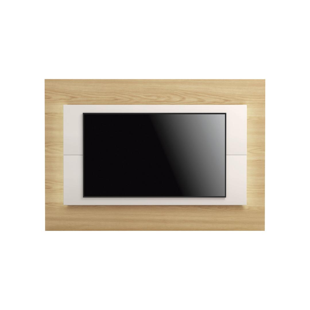 Manhattan Comfort Sylvan 70.86" TV Panel with LED Lights in Nature Wood and Off White | TV Panels | Modishstore-2