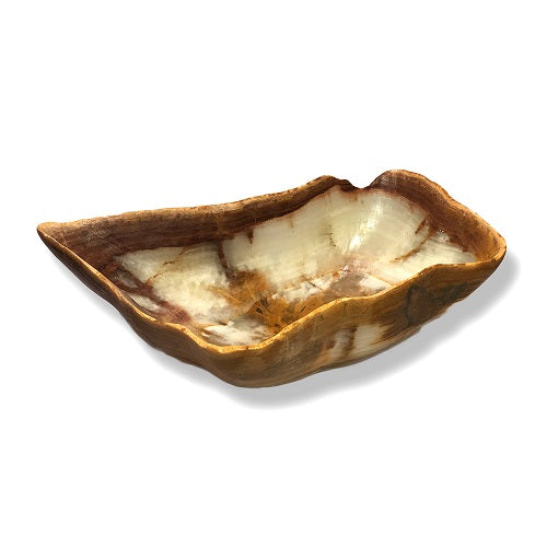 Raw Edge Natural Onyx Bowl - Large - Ivory/Tan/Brown-2