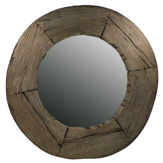 HomArt Nomad Reclaimed Wood Wheel Mirror - Natural - 2665-0 - Feature Image | Modishstore | Mirrors
