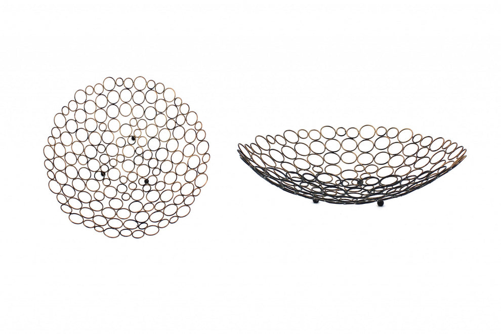 Bronze Decorative Metal Tray By Homeroots | Trays | Modishstore - 2