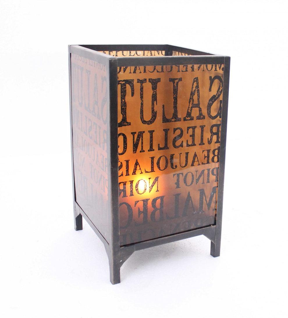 Brown Vintage Letter Pattern - Candle Holder By Homeroots | Candle Holders | Modishstore - 3
