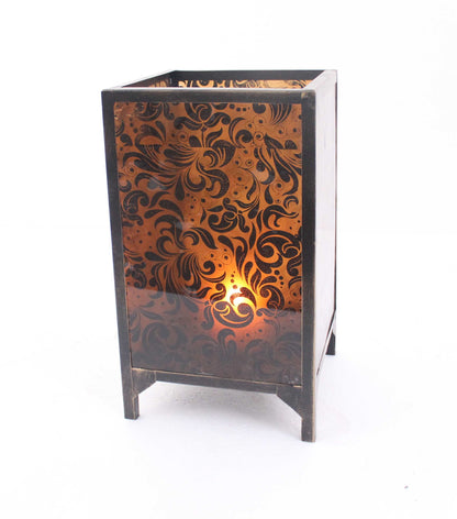 Brown Vintage Letter Pattern - Candle Holder By Homeroots | Candle Holders | Modishstore - 6