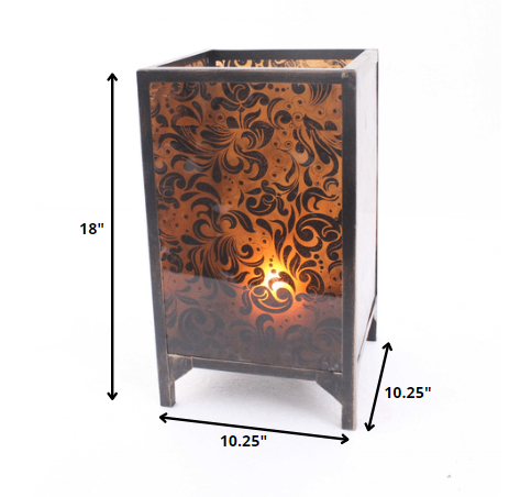 Brown Vintage Letter Pattern - Candle Holder By Homeroots | Candle Holders | Modishstore - 7