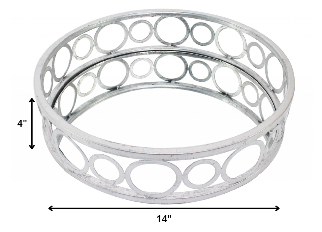 Silver Classic Mirror Tray By Homeroots | Trays | Modishstore - 2