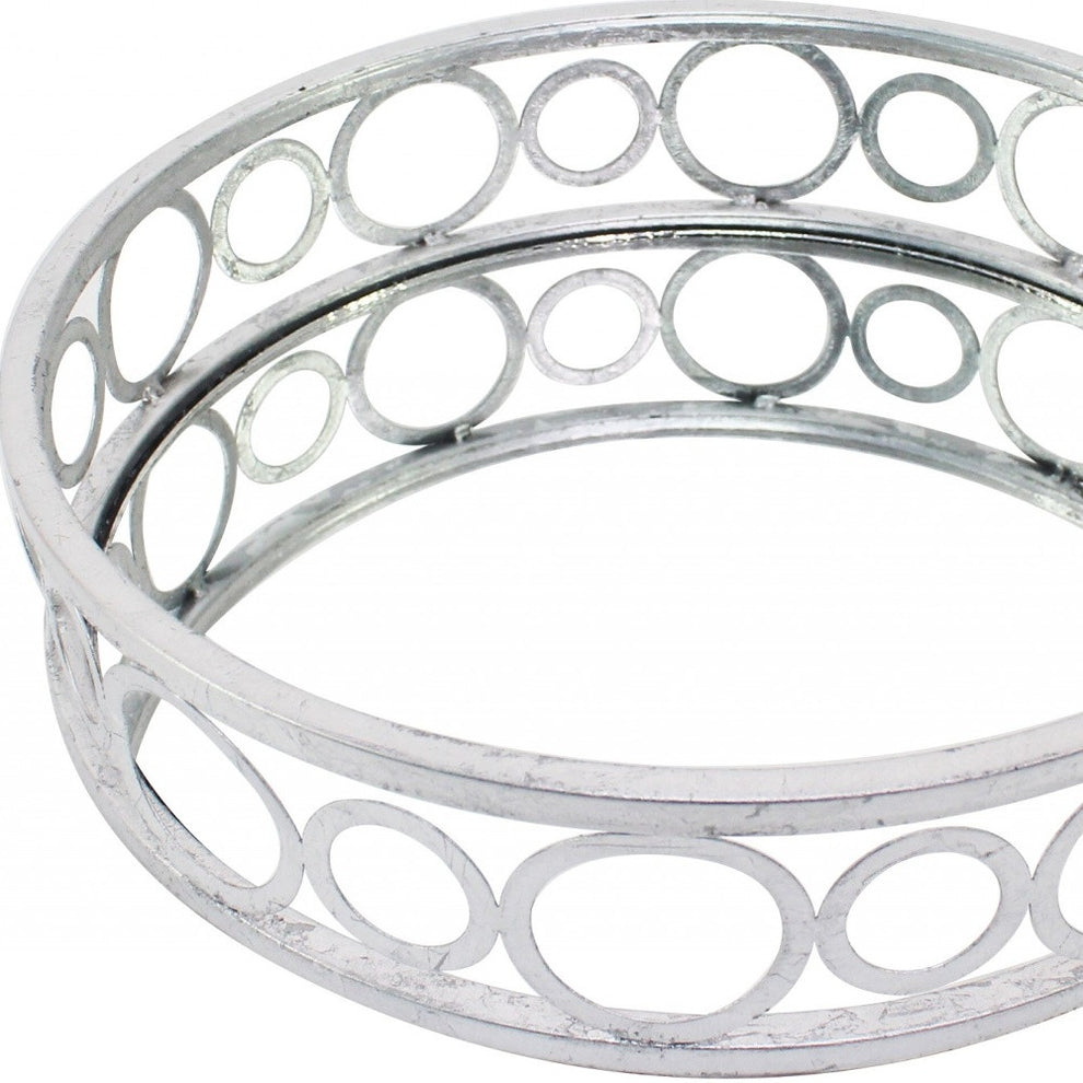Silver Classic Mirror Tray By Homeroots | Trays | Modishstore - 4