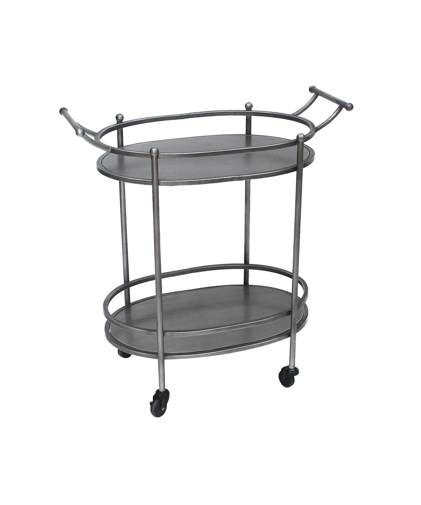 Bronze Antique Oval Service Cart By Homeroots | Bar Carts | Modishstore - 3