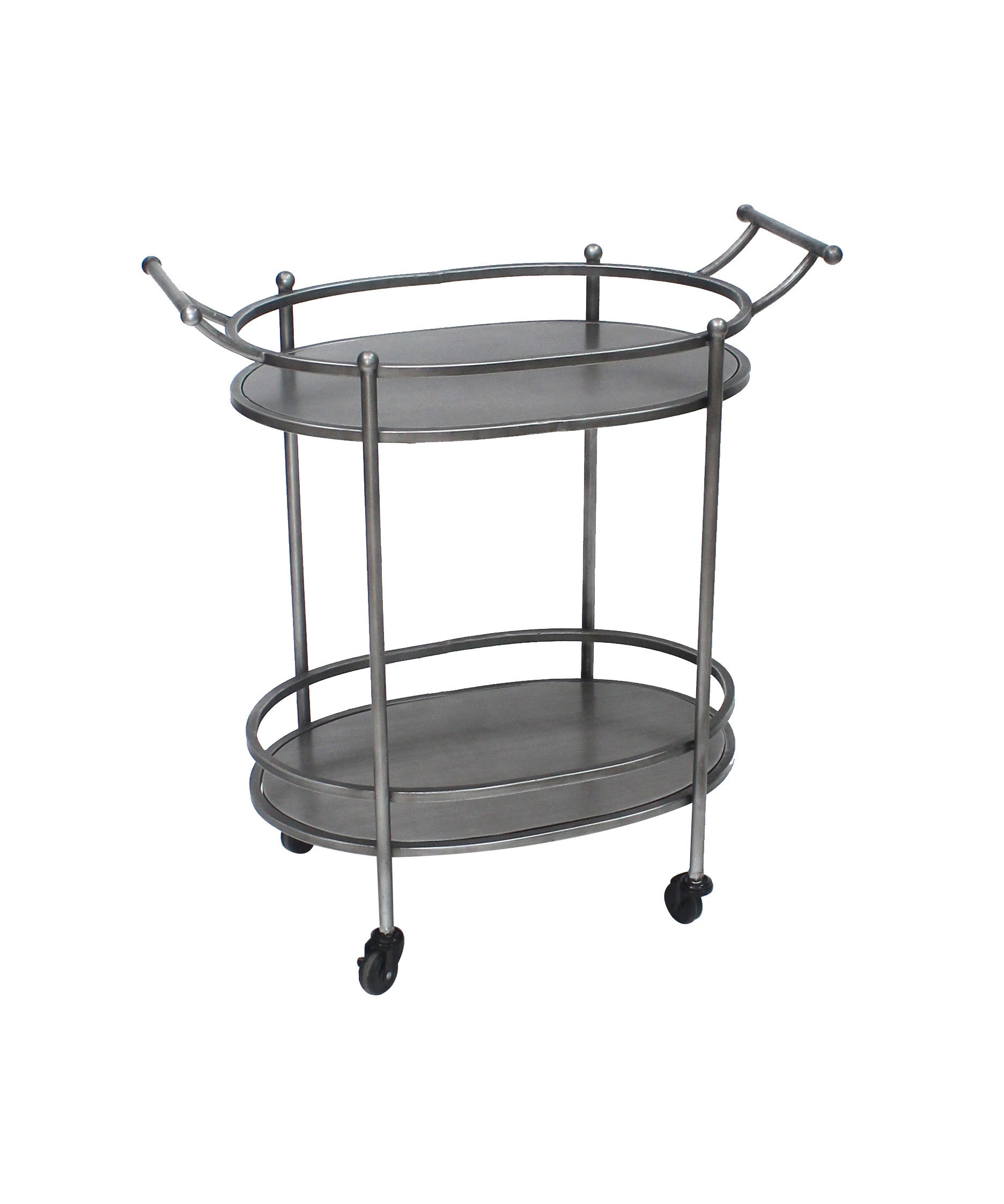 Bronze Antique Oval Service Cart By Homeroots | Bar Carts | Modishstore - 3